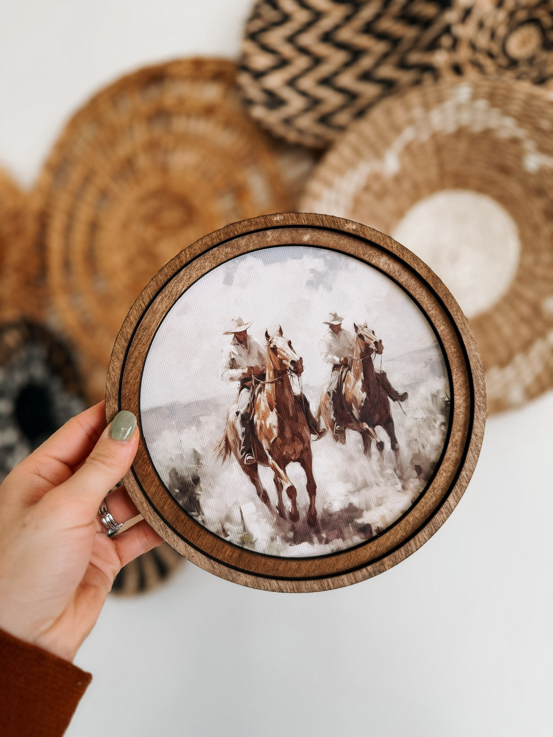 Cowboy Pair Circle Art