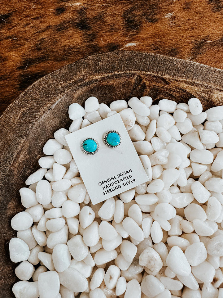 Single Stone Turquoise Earrings