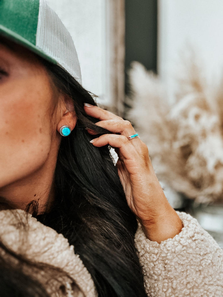 Single Stone Turquoise Earrings