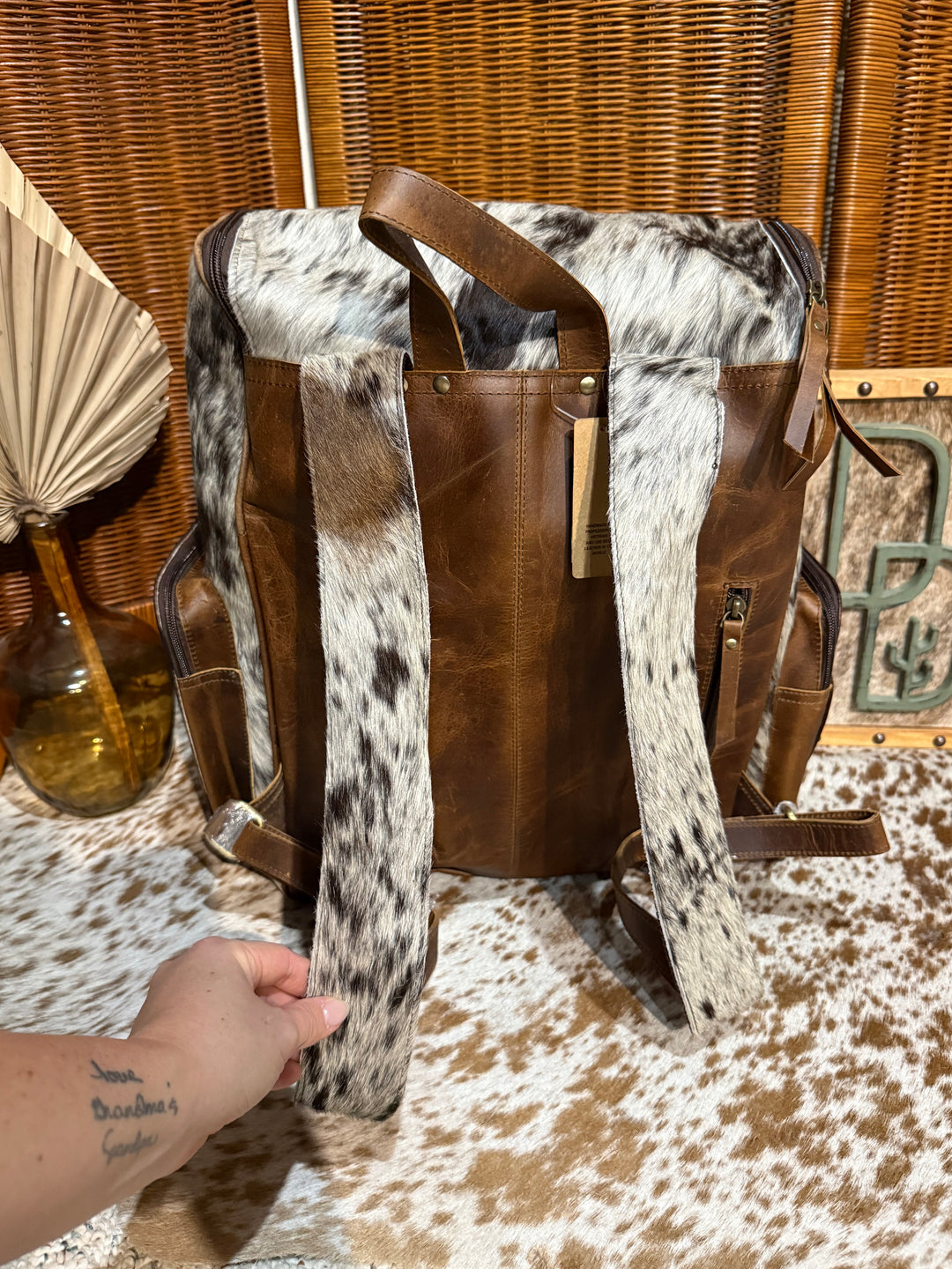 Evangeline Cowhide Backpack #66