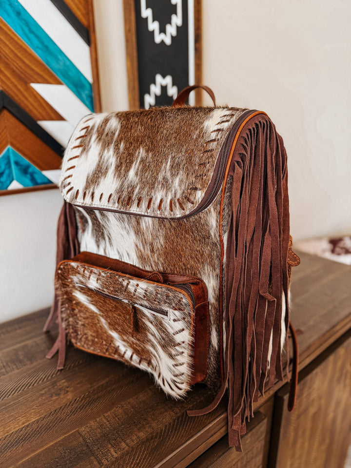 Fringed Out Cowhide Backpack #4