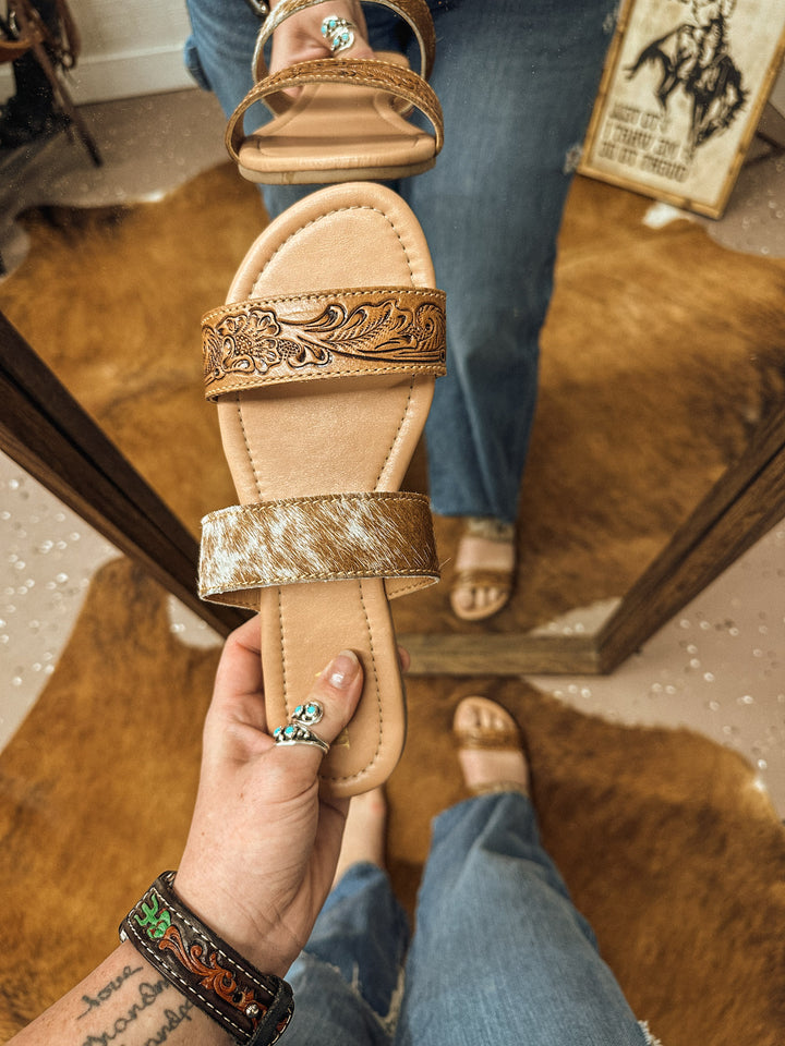 Lena Cowhide Sandals