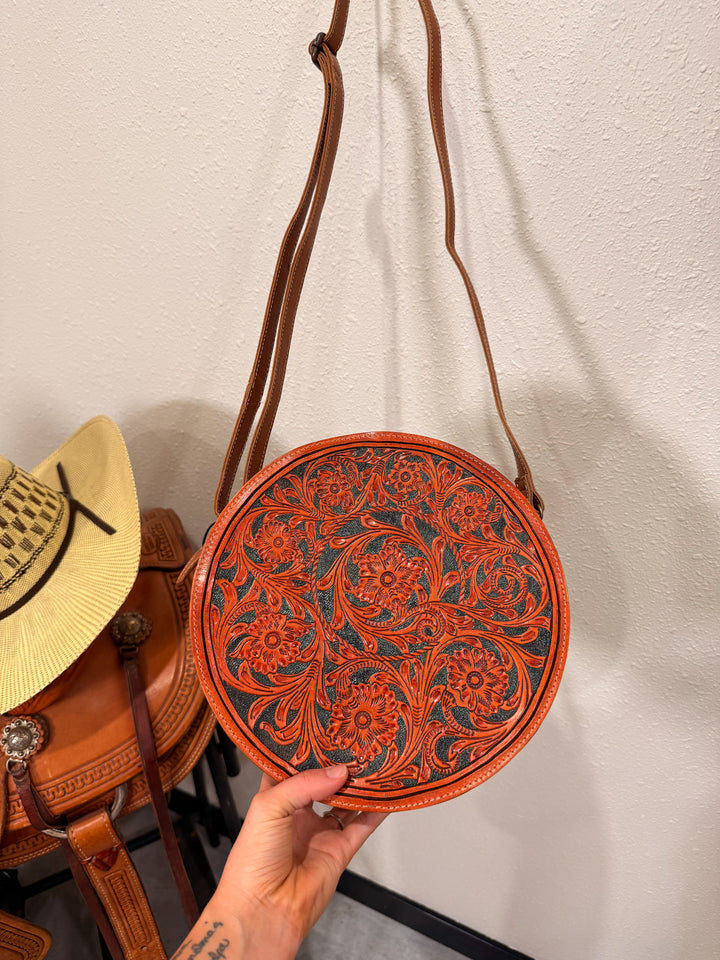 Trip Tooled Leather Canteen Bag