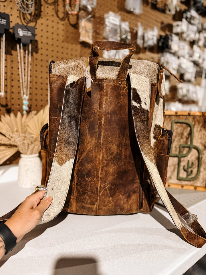 Evangeline Cowhide Backpack #11