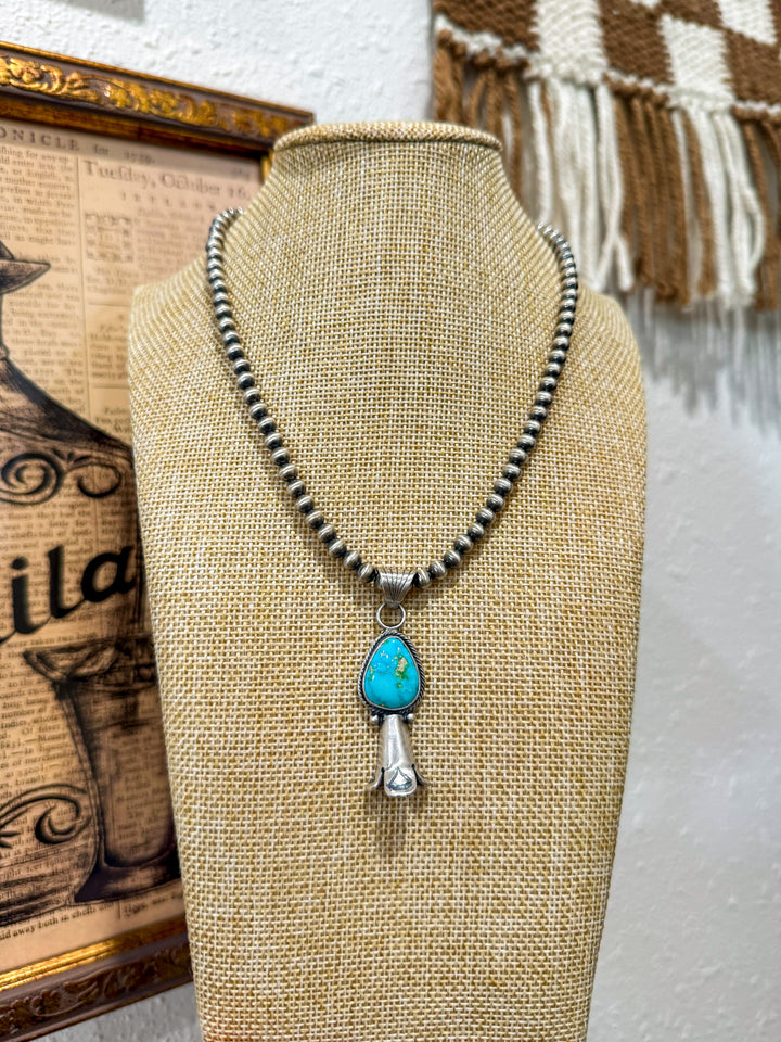 Siren Squash Pendant on Pearls #1