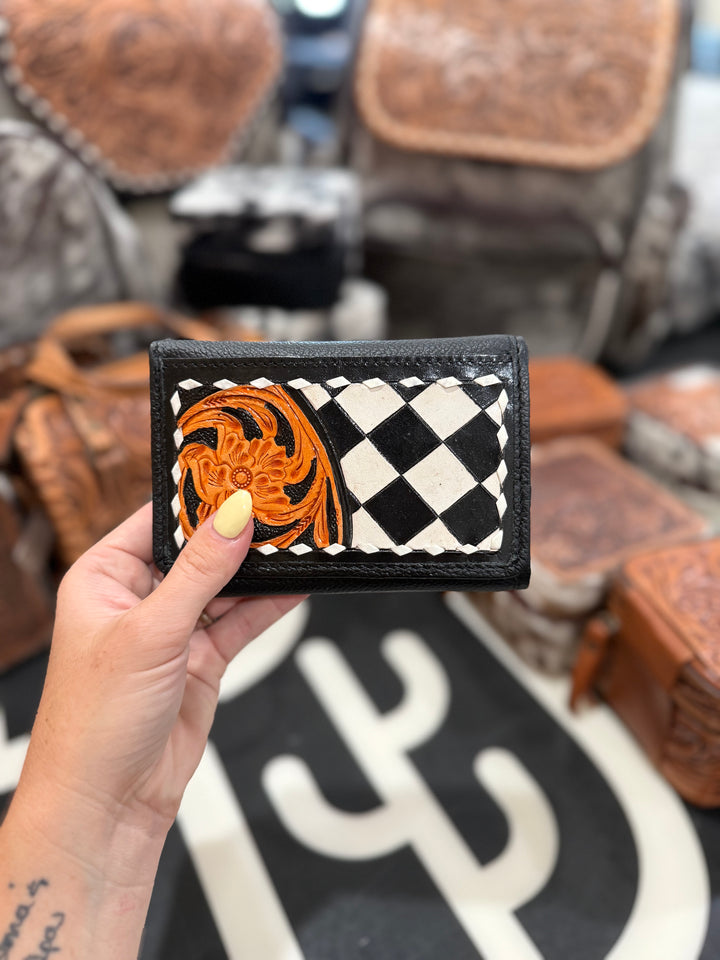 Check Tooled Trifold Wallet