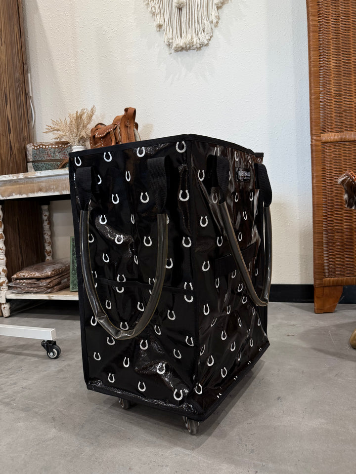 Horseshoe Haul Rolling Tote Bag (16x12x22)