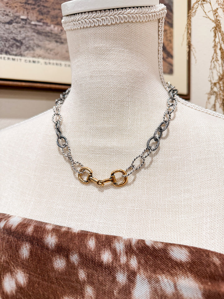 Mix Metal Chain & Bit Necklace