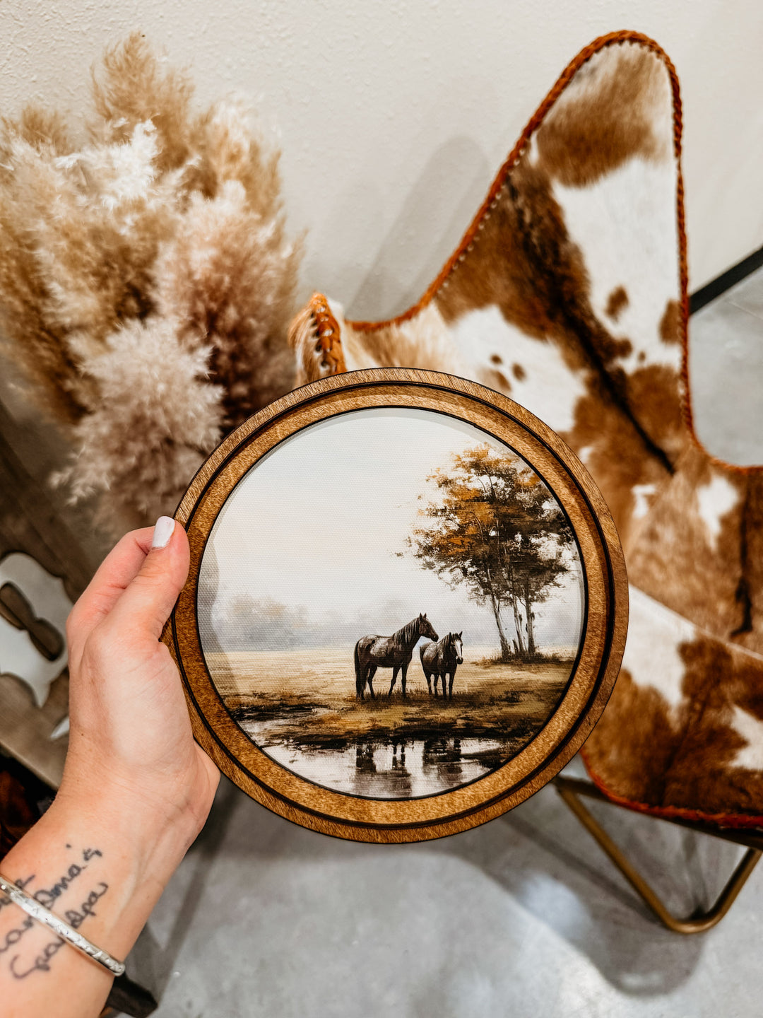 Antique Horses Circle Art