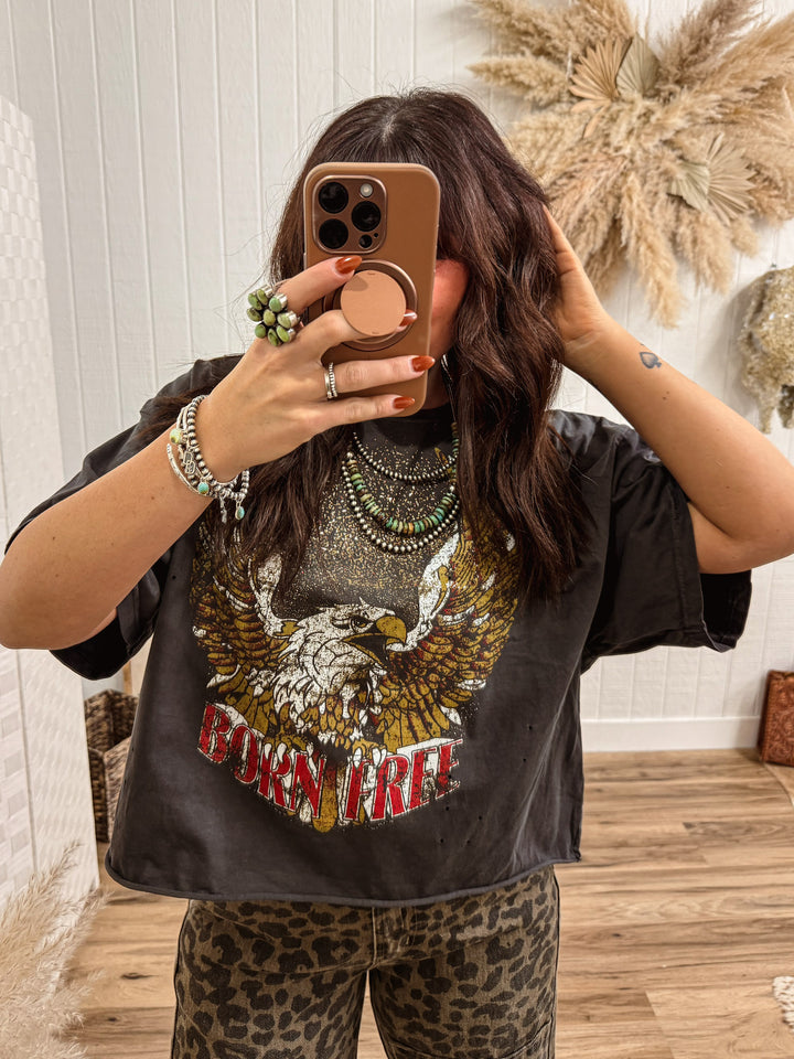 Born Free Oversized Cropped Tee