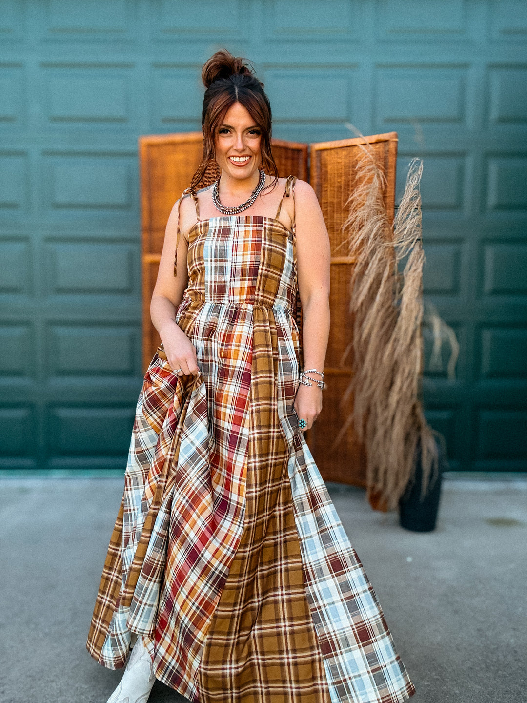Ashford Plaid Maxi Dress