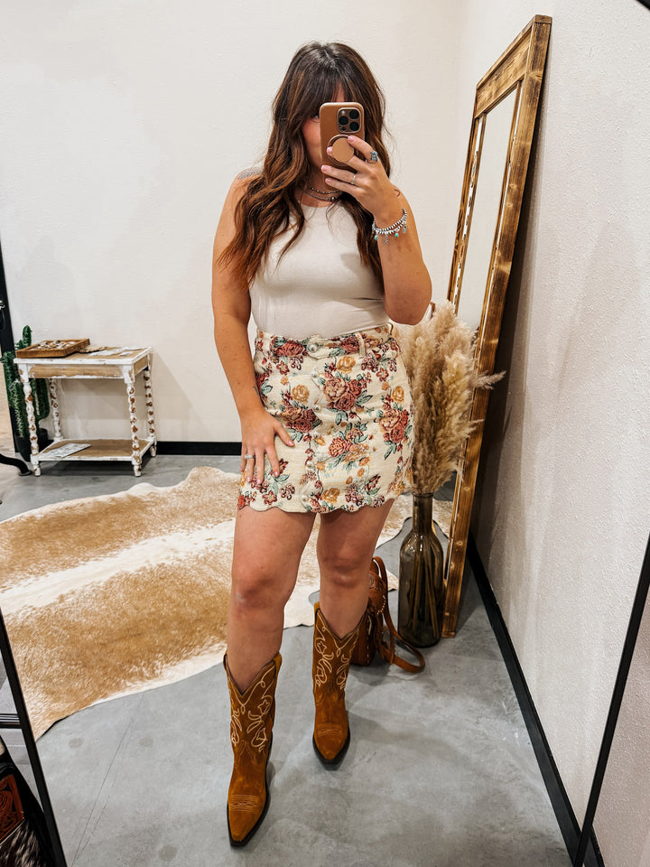 Thrifted Scalloped Skirt