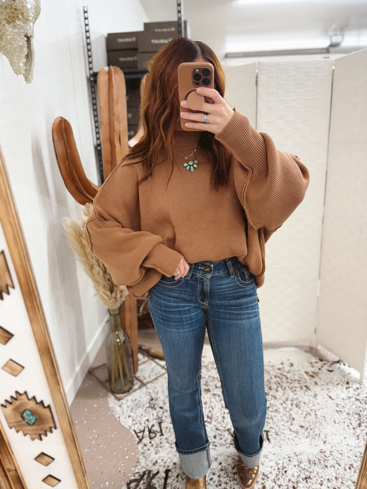 Kylie Sweater: Deep Camel