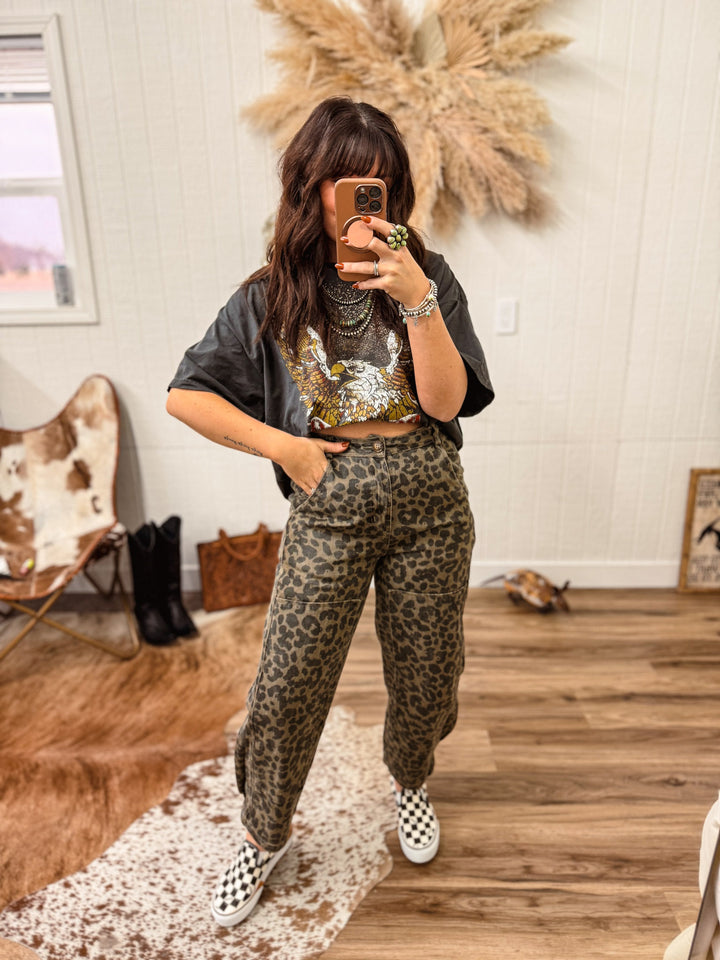 Leopard Barrel Jeans