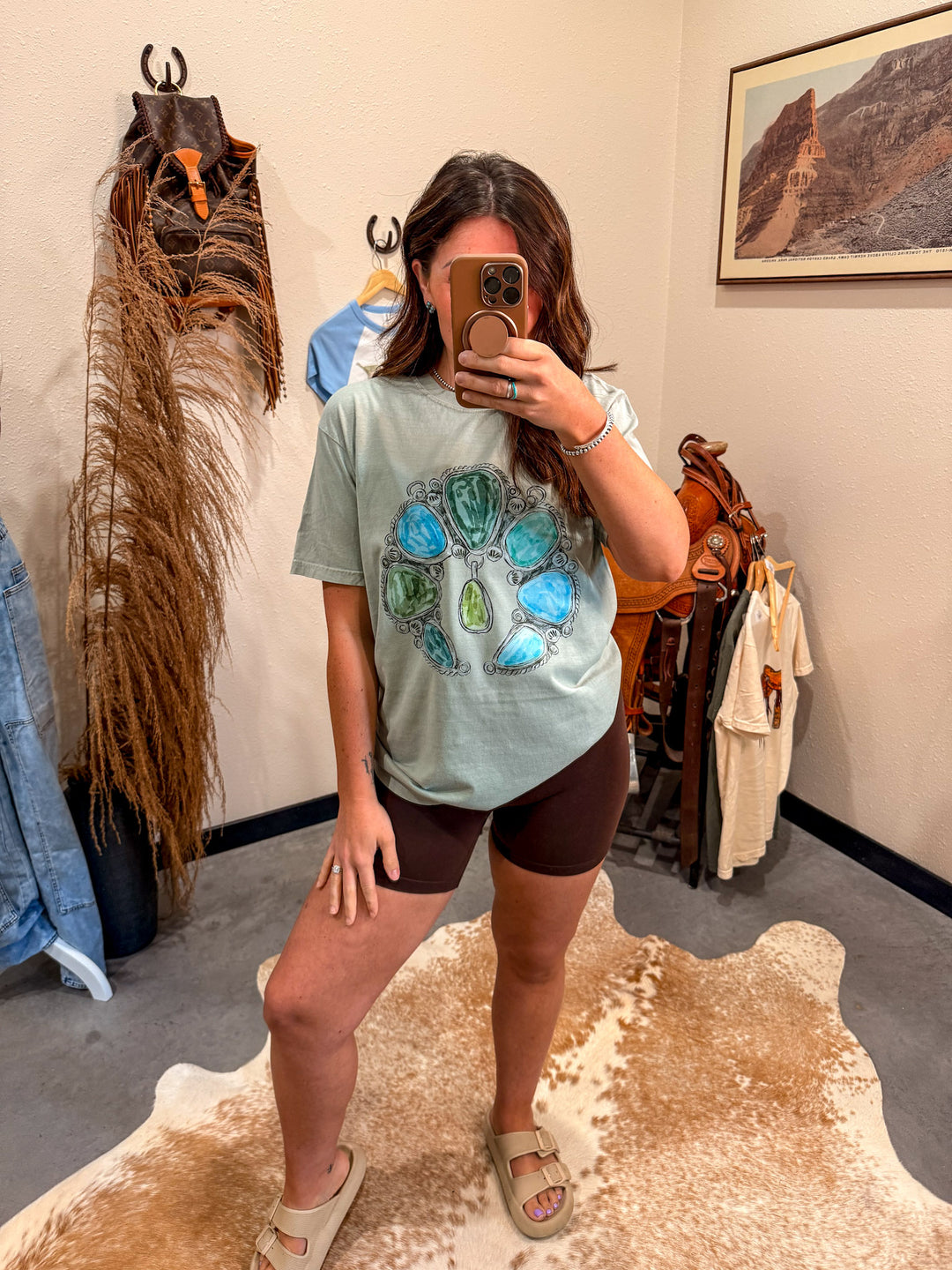 Turquoise Squash Blossom Tee