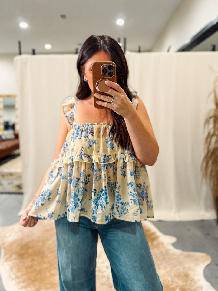 Something Blue Floral Top