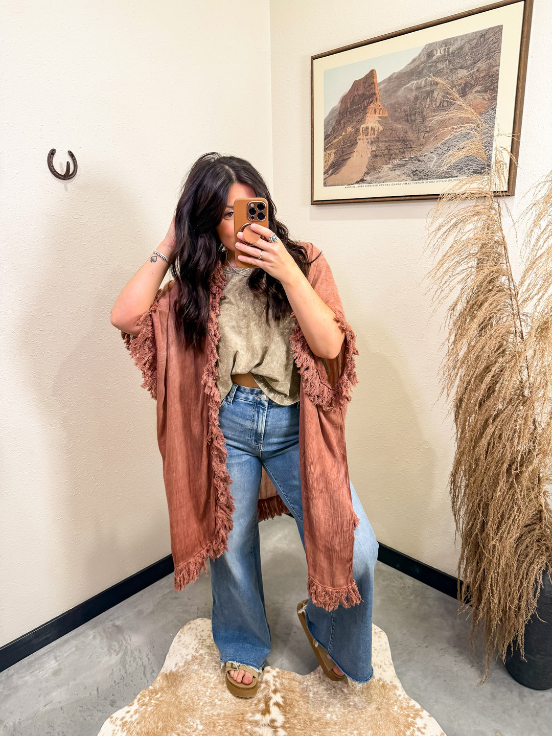Sun-Bleached Fringe Kimono