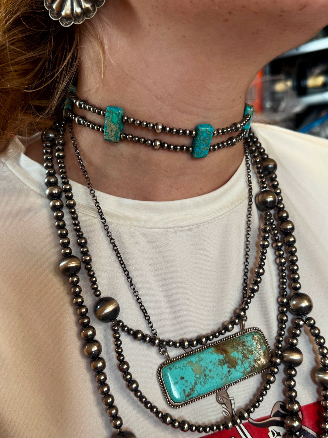 Green Double Strand Necklace – 13”