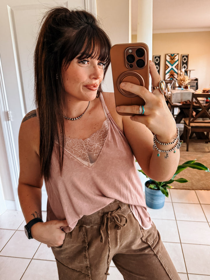 POL Lace Cami: Desert Rose