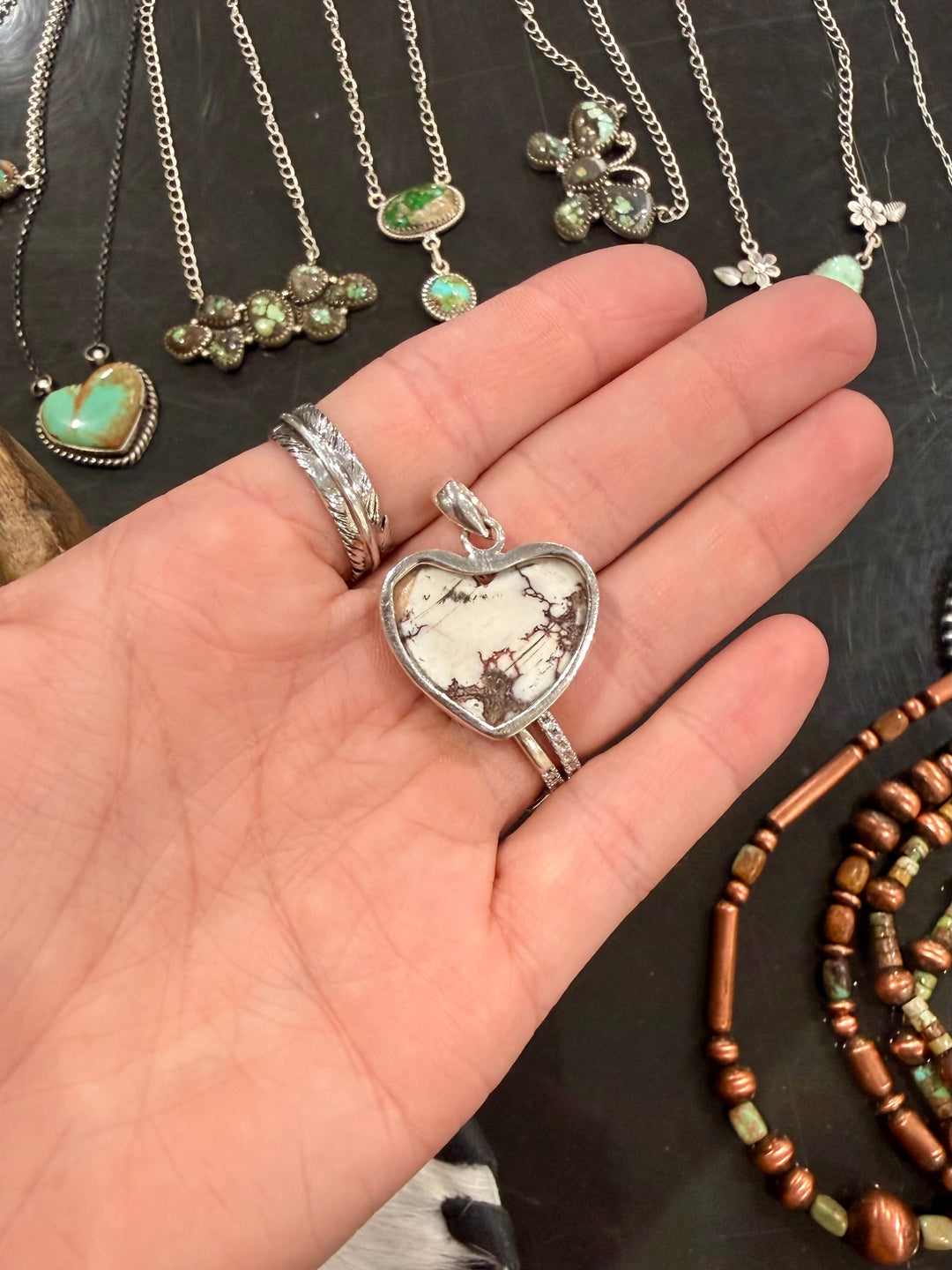 White Buffalo Heart Pendant