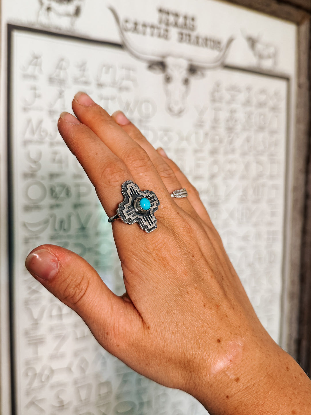 Zia Kingman Turquoise Ring - Size 8