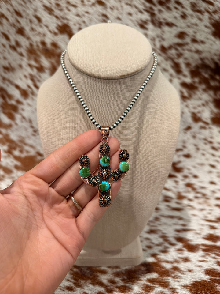 Sonoran & Copper Cactus Pendant