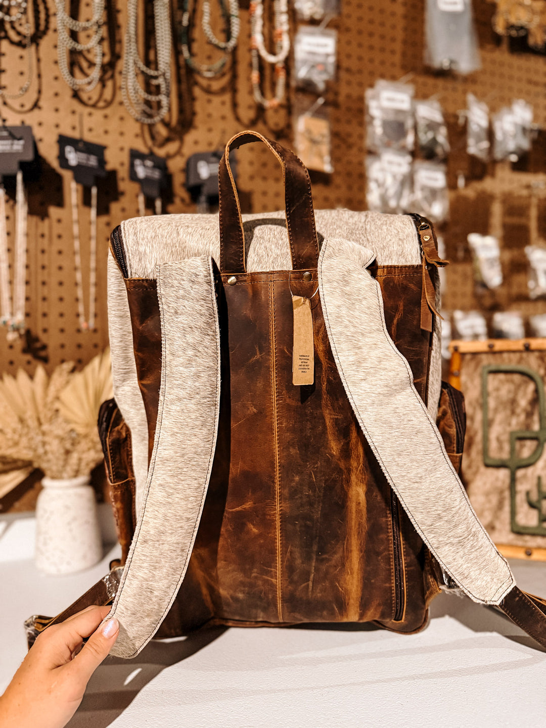 Evangeline Cowhide Backpack #48