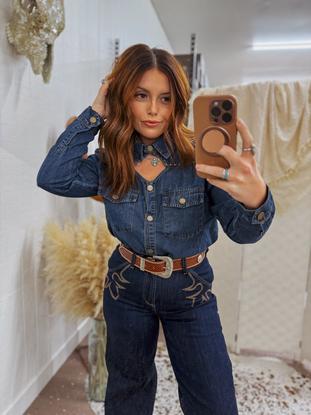 Casey James Keyhole Denim Top