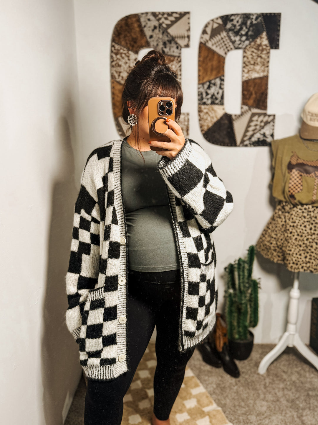 Kiki Checkered Cardigan
