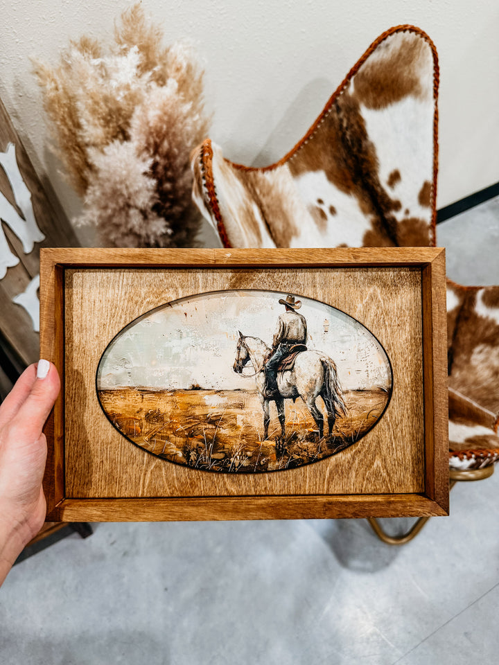 White Horse Box Framed Art