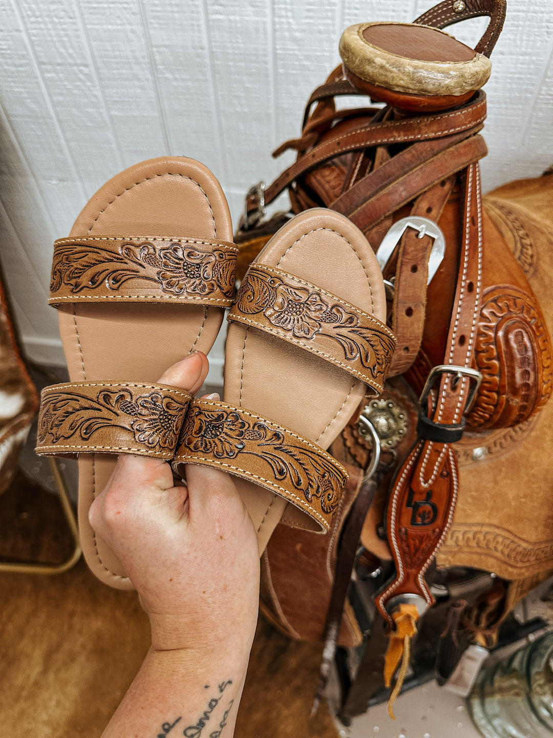 Terra Tooled Strap Sandals