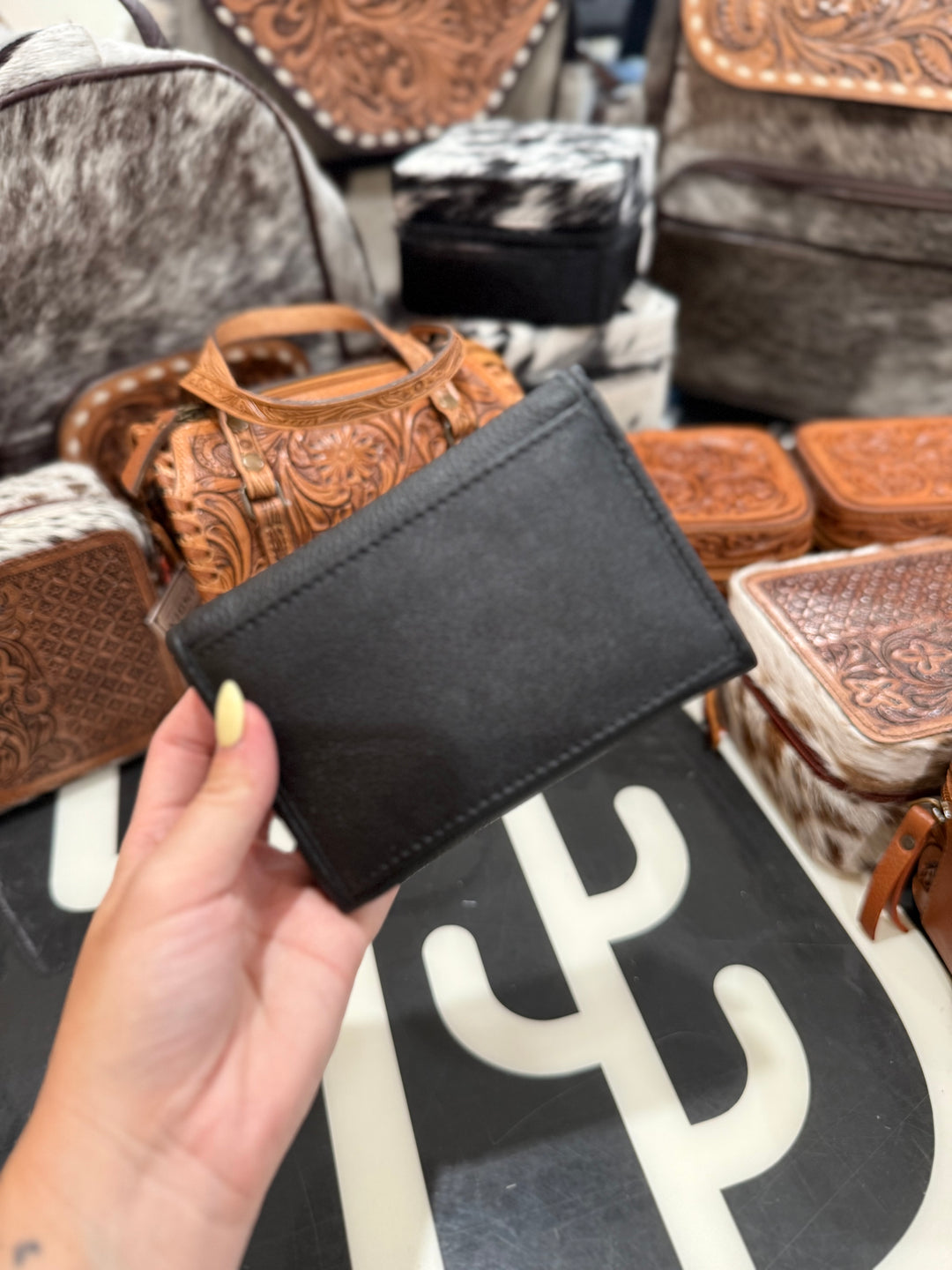 Check Tooled Trifold Wallet