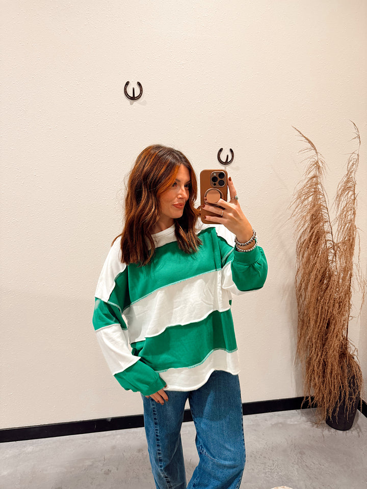 Kelly Green Varsity Pullover