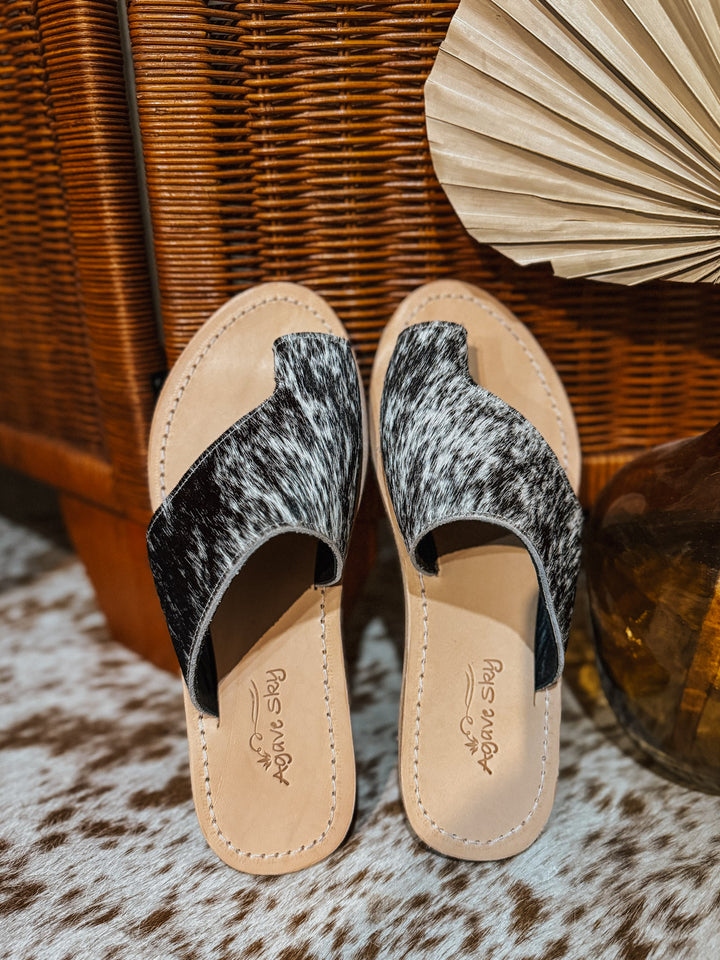 Agave Sky Cowhide Toe Sandal - Size 9 #1