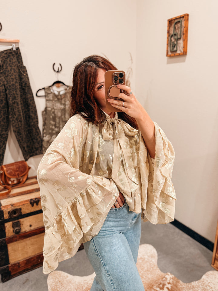 Saguaro Chiffon Top: Golden