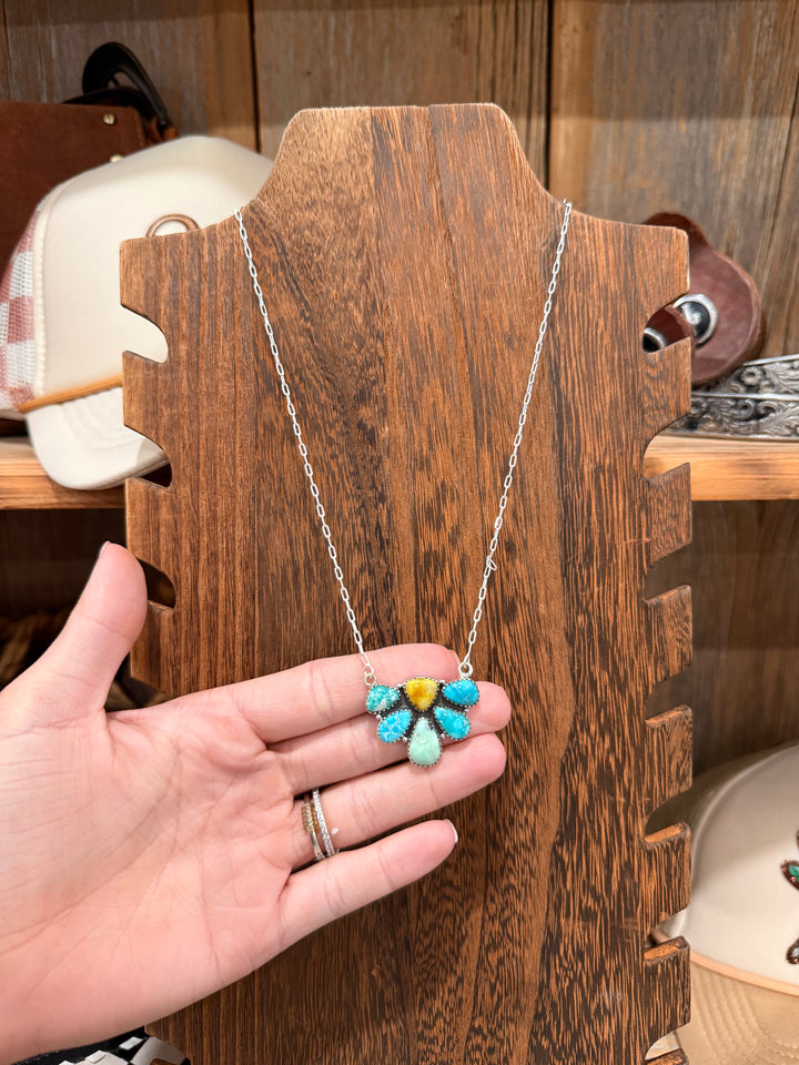 Dynasty Turquoise Cluster Necklace #3