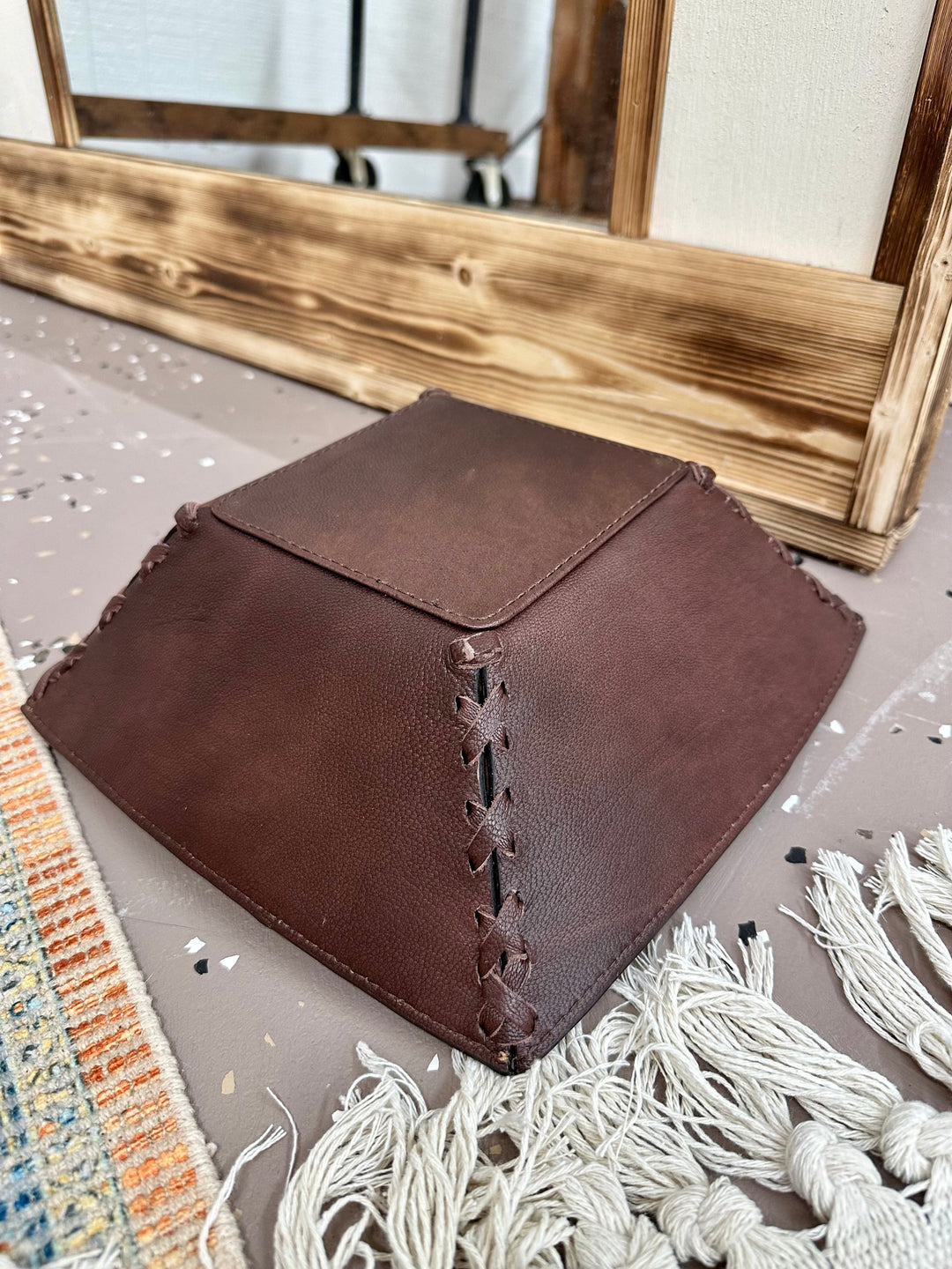 Tooled Leather Bowl