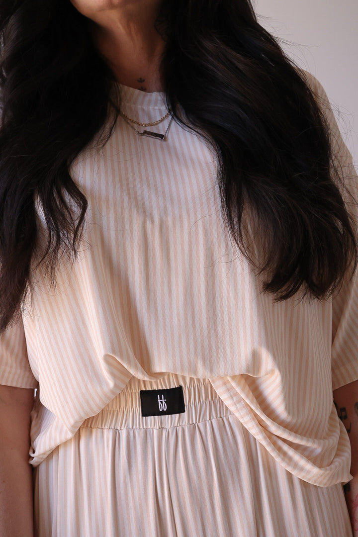 Women's Boxy Tee Lounge Set | Sadie Stripe