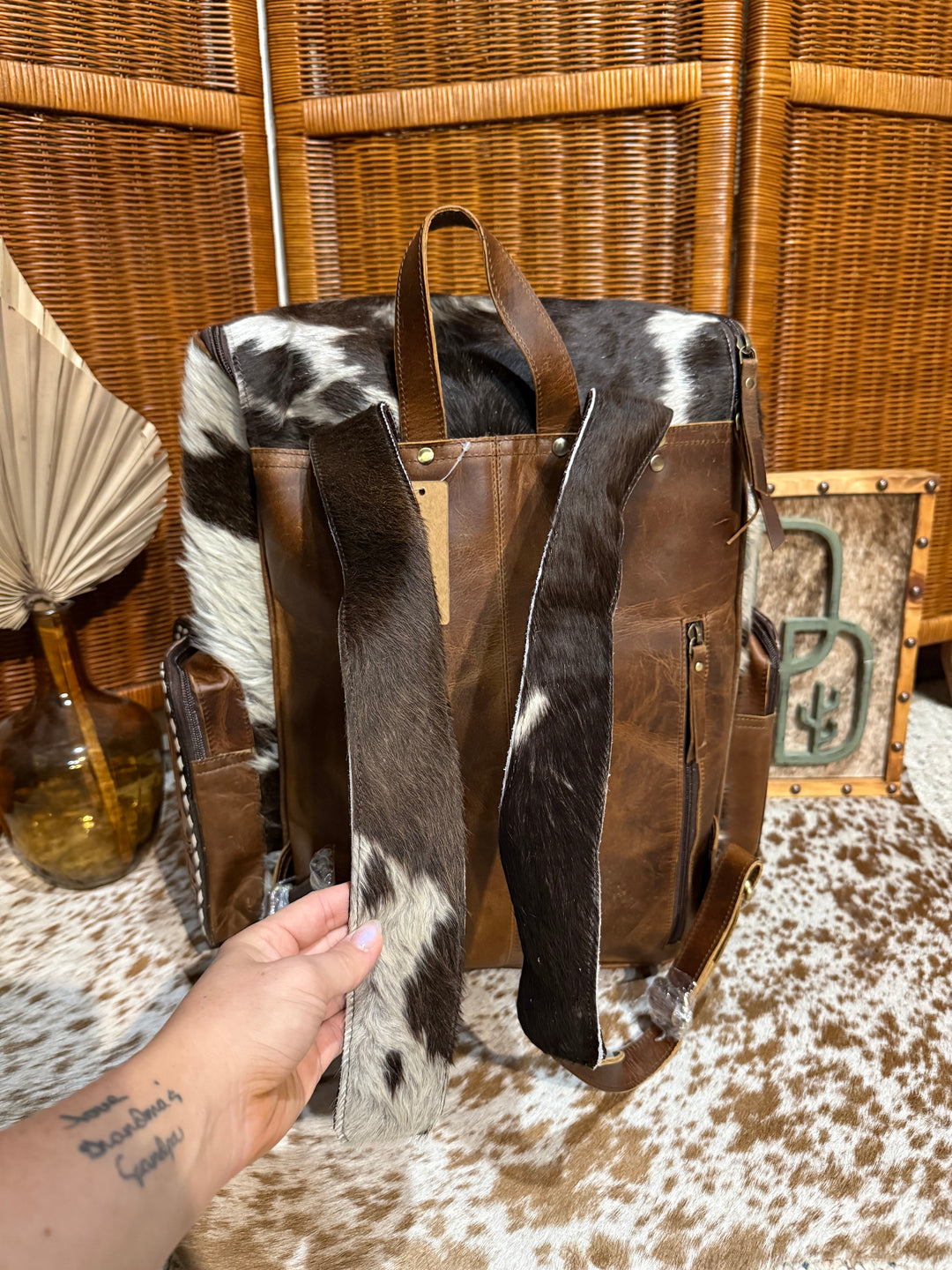 Evangeline Cowhide Backpack #57
