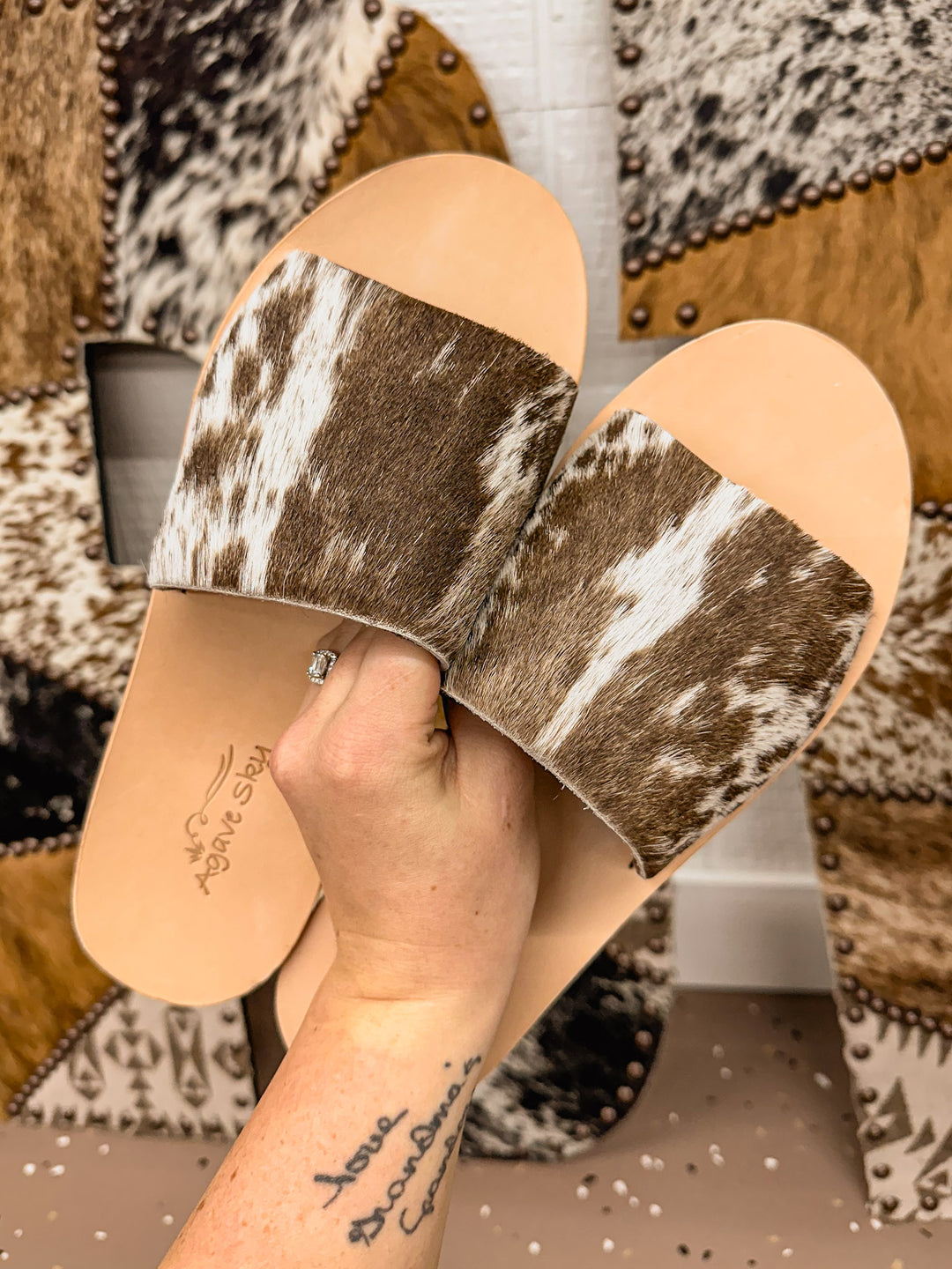 Agave Sky Cowhide Sandals 10 #1