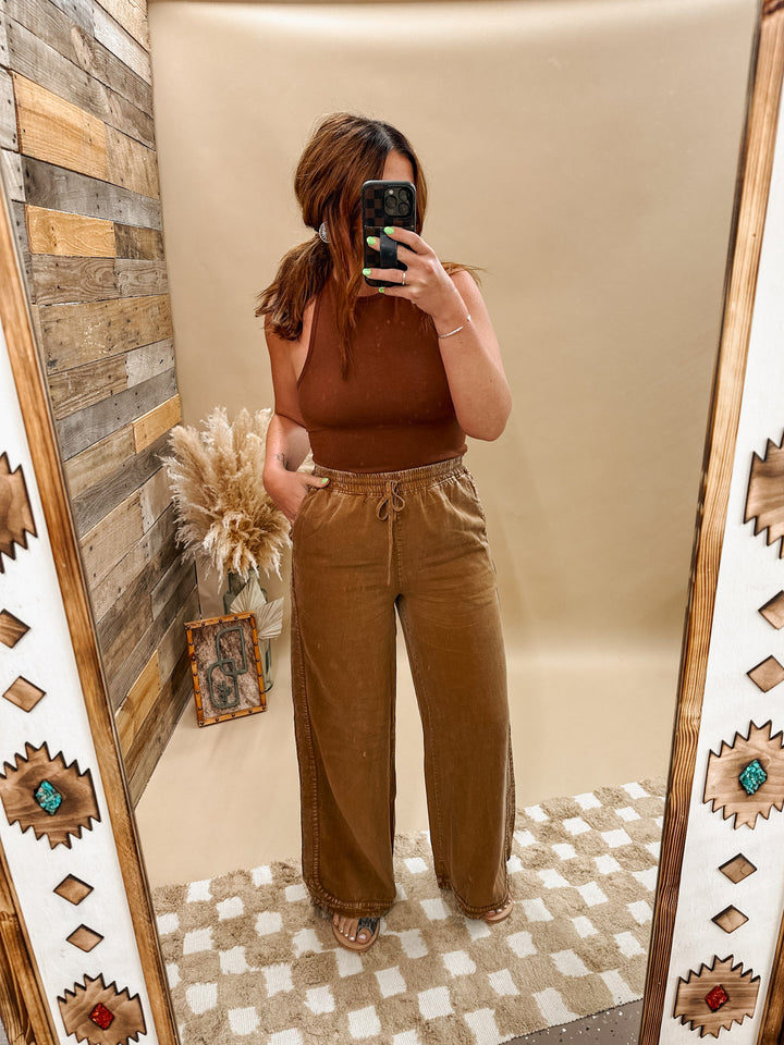 Twill Lounge Pant: Camel