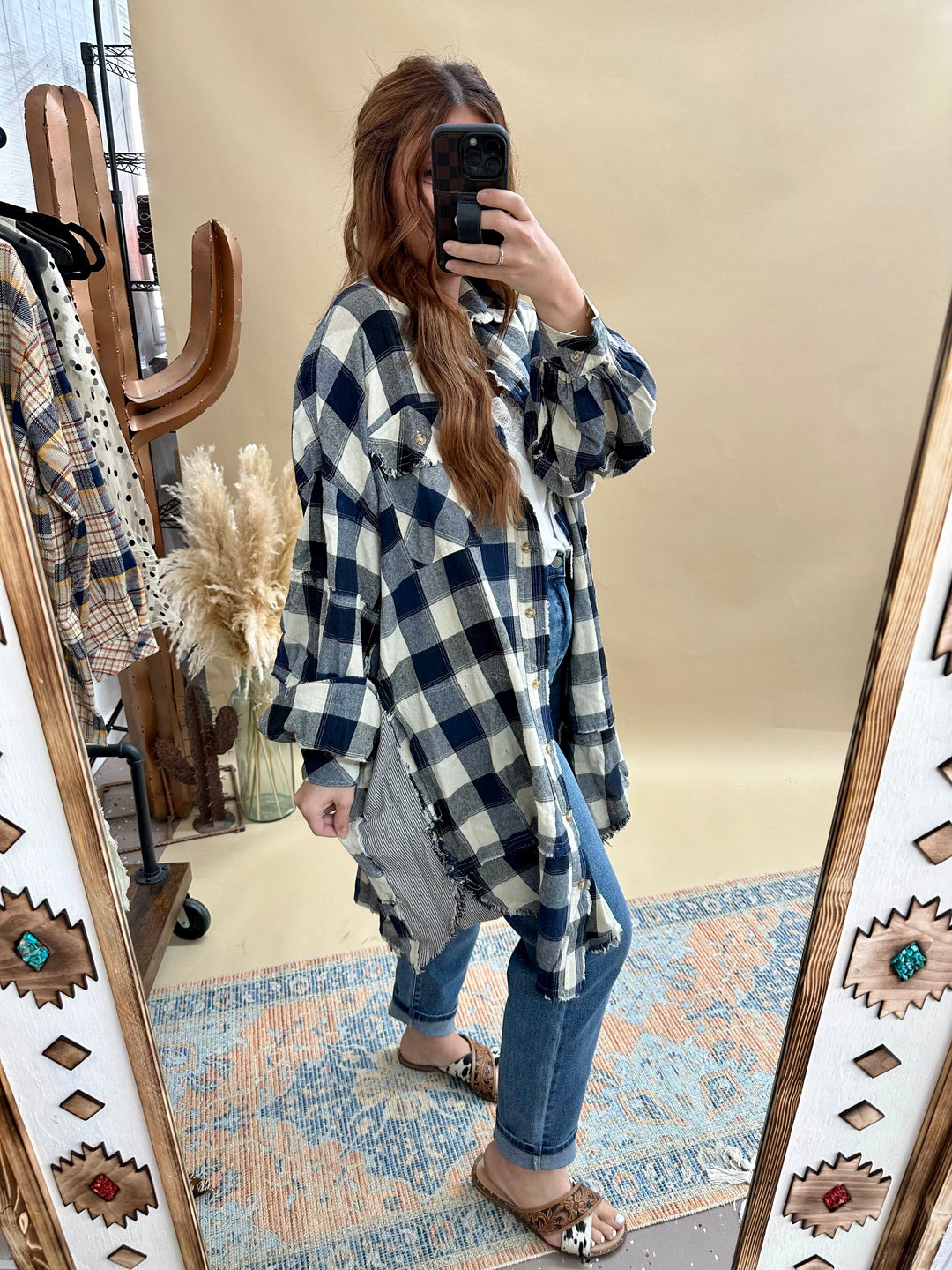 Harvest Moon Flannel: Navy