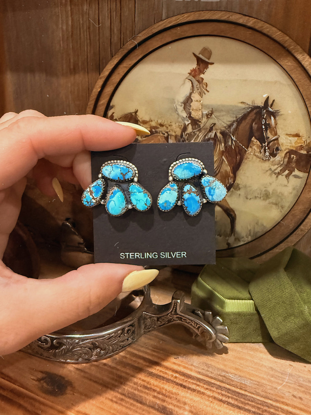 Golden Hills Turquoise Cluster Earrings