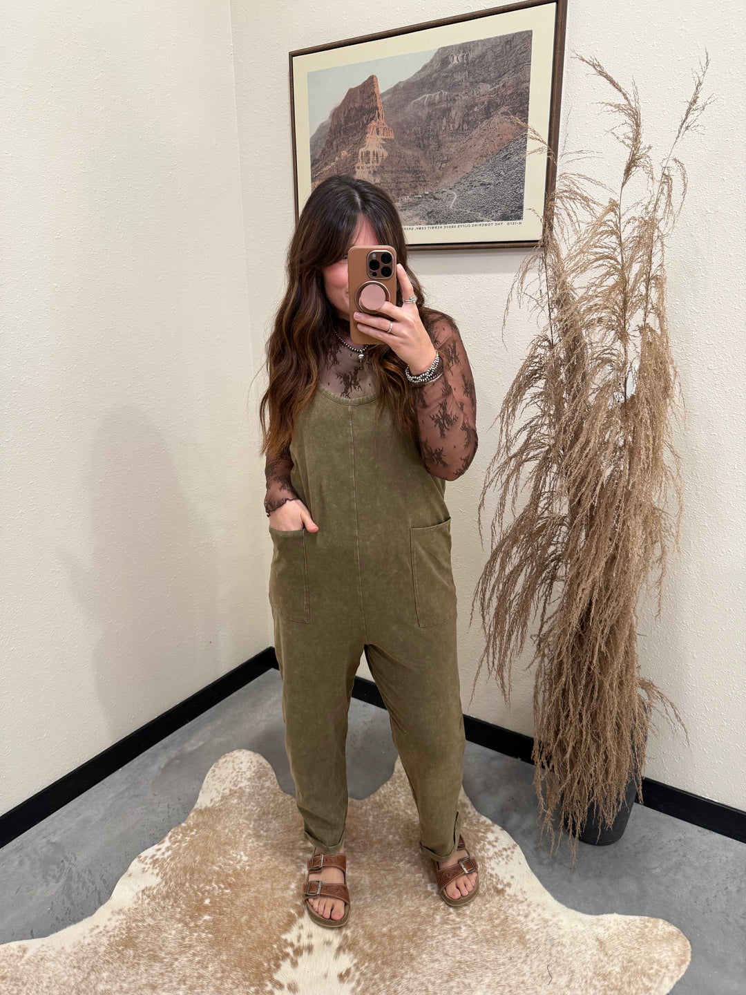 Mineral Wash Overall: Dark Olive