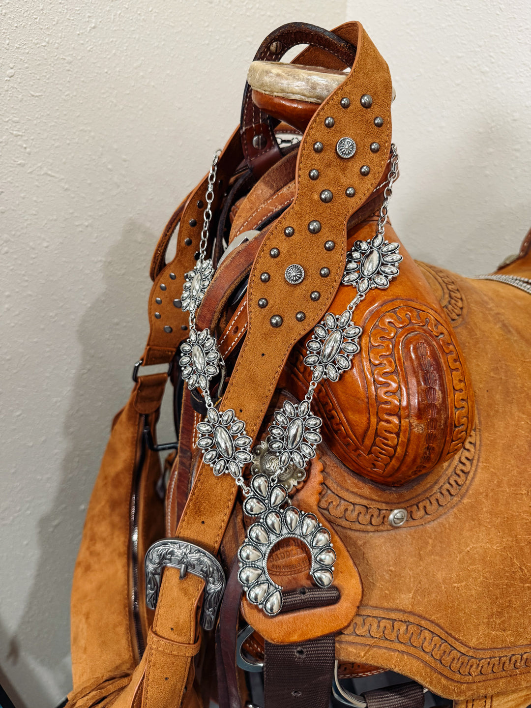 Western Metal Squash Blossom Necklace Set