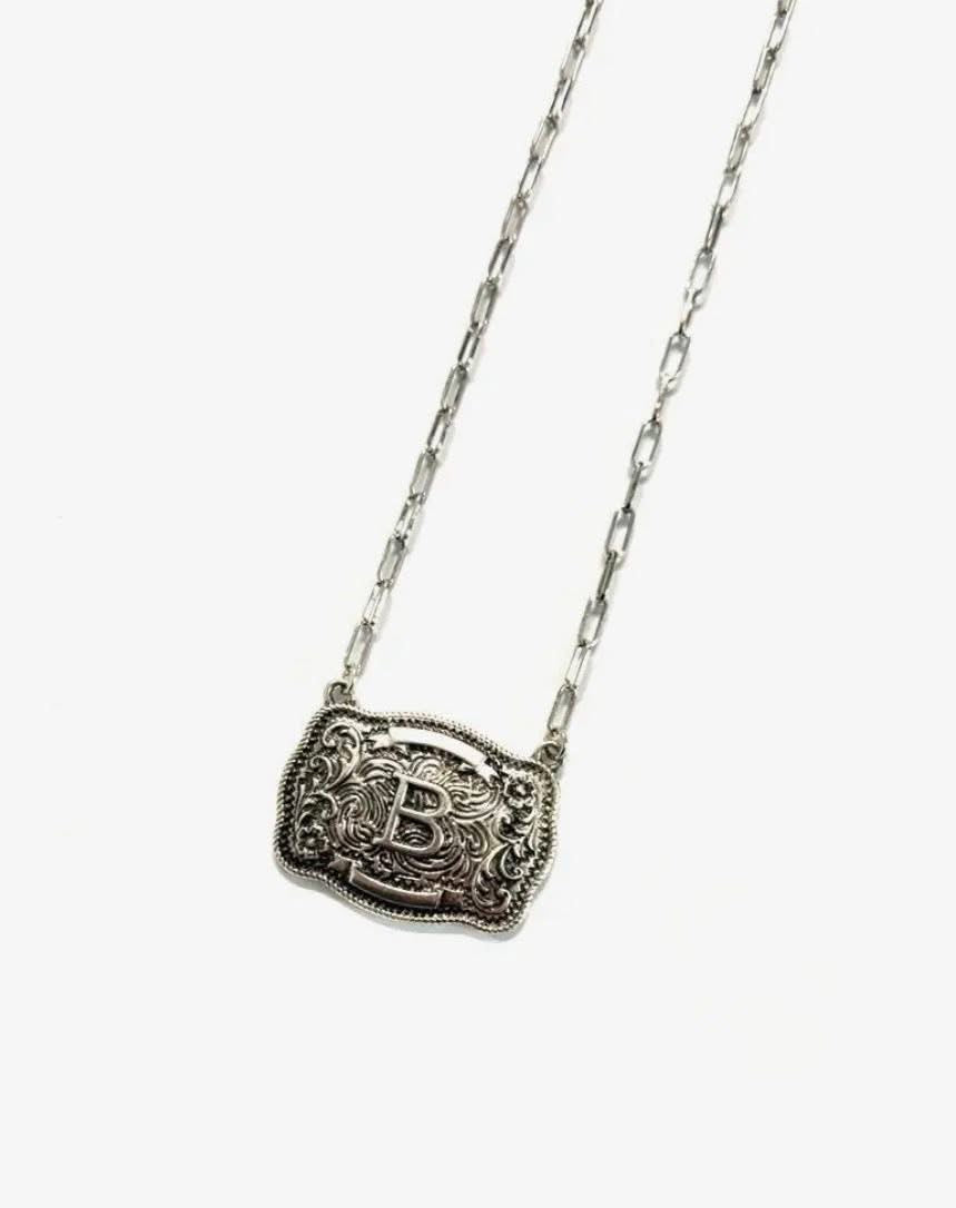 Initial Buckle Necklace
