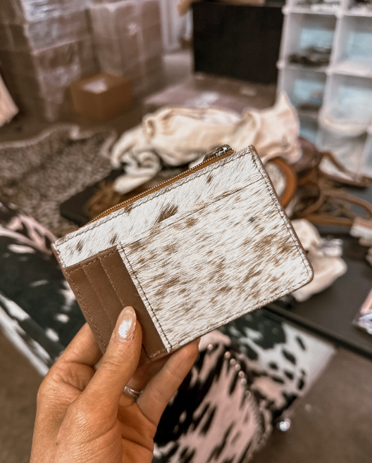 Cowhide Card Holder: Tan