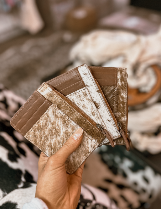 Cowhide Card Holder: Tan