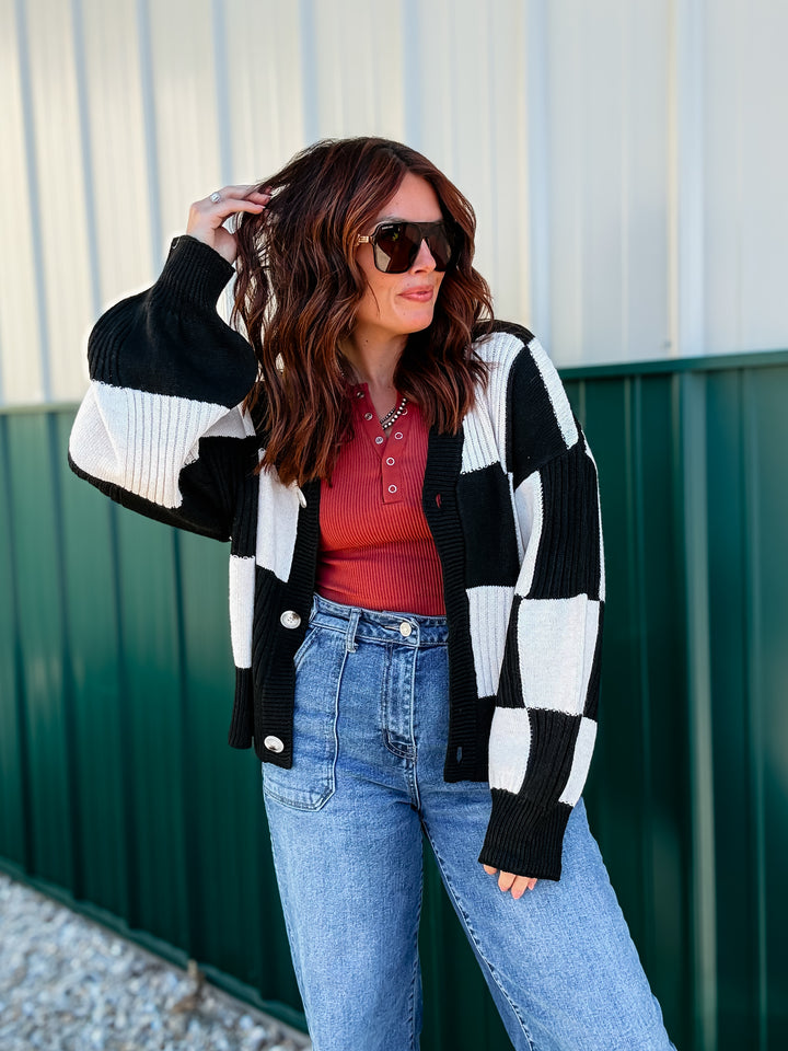 Oliver Check Cardigan