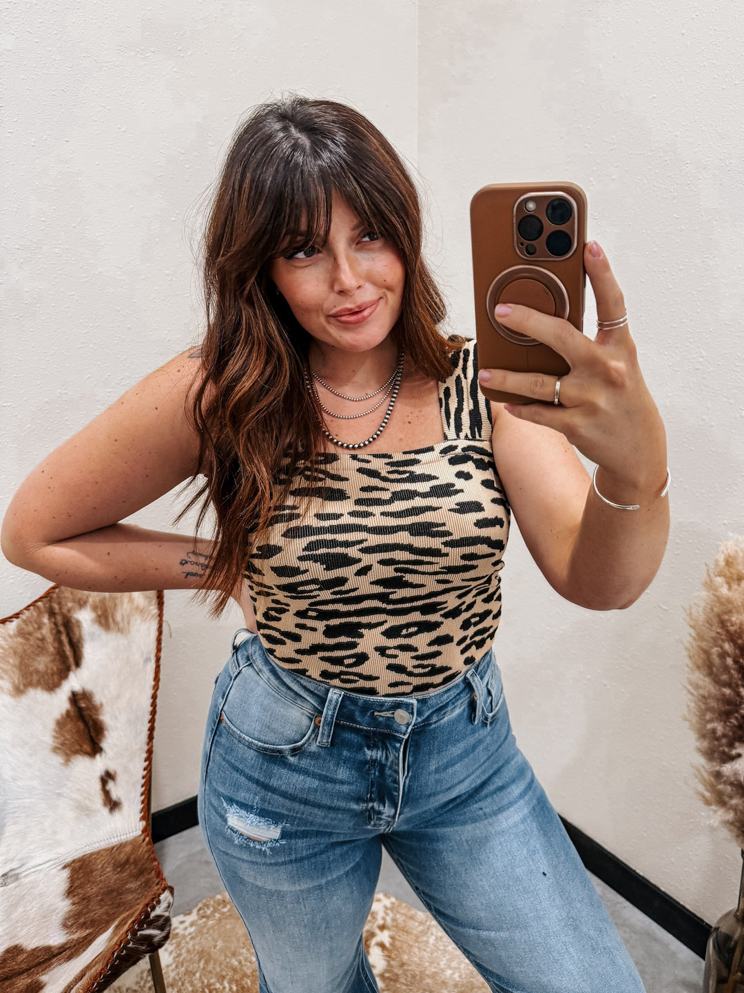 Leopard Ribbed Seamless Top